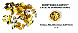 Aneway® Gem Jam™ NAIL RHINESTONES | GEMSTONES-2-MATCH™ | LARGE CRYSTAL FACETED DIAMOND FLATBACK | № 5 YELLOW AB, Rhombus 6X10mm