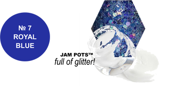 Aneway® JAM POTS™ full of glitter! | LOOSE NAIL GLITTER COLLECTION | No. 7 | HOLO ROYAL BLUE