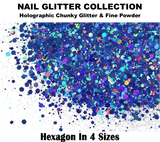 Aneway® JAM POTS™ full of glitter! | LOOSE NAIL GLITTER COLLECTION | No. 7 | HOLO ROYAL BLUE