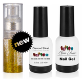 Aneway® Gem Jam™ Nail Gel | #35 DIAMOND SHINE CLEAR | PLUS SPRAY-ON NAIL GLITTER KIT | GALAXY GOLD