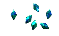 Aneway® Gem Jam™ NAIL RHINESTONES | GEMSTONES-2-MATCH™ | LARGE CRYSTAL FACETED DIAMOND FLATBACK | № 1 EMERALD AB - Rhombus 6X10mm
