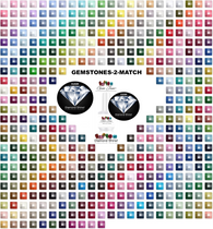 Aneway® Gem Jam™ | COLOR NAIL GEL | GEMSTONES-2-MATCH | SQUARE FACETED FLATBACK