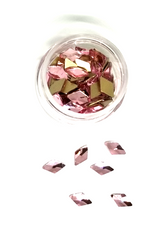 Aneway® Gem Jam™ NAIL RHINESTONES | GEMSTONES-2-MATCH™ | LARGE CRYSTAL FACETED DIAMOND FLATBACK | № 15 PINK - Rhombus 6X10mm
