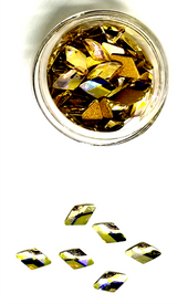 Aneway® Gem Jam™ NAIL RHINESTONES | GEMSTONES-2-MATCH™ | LARGE CRYSTAL FACETED DIAMOND FLATBACK | № 5 YELLOW AB, Rhombus 6X10mm