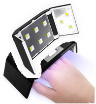 UV/LED GEL NAIL CURING LAMP | USB PORT, FOLDABLE, PORTABLE, COMPACT *RE-CHARGEABLE WITH CORD