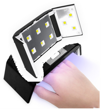 UV/LED GEL NAIL CURING LAMP | USB PORT, FOLDABLE, PORTABLE, COMPACT *RE-CHARGEABLE WITH CORD