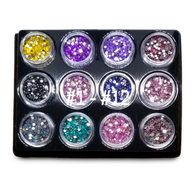 CRYSTAL ROUND FACETED FLATBACK RHINESTONES | GEMSTONES-2-MATCH™ | 175 Nail Rhinestone Colors | Color Chart #1-#12