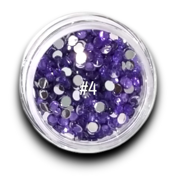 CRYSTAL ROUND FACETED FLATBACK RHINESTONES | GEMSTONES-2-MATCH™ | 175 Nail Rhinestone Colors | Color Chart #1-#12