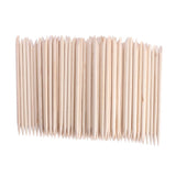 Cuticle Sticks | Pro Nail Manicure Pusher & Product Remover | Birch Wood 25 Ct. Point + Bevel Edge Tip