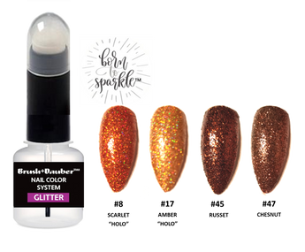 BRUSH + DAUBER™ GLITTER LACQUER (NAIL POLISH) | DUO APPLICATION ARTISAN BOTTLE + Born To Sparkle™ | AUTUMN LEAVES COLLECTION