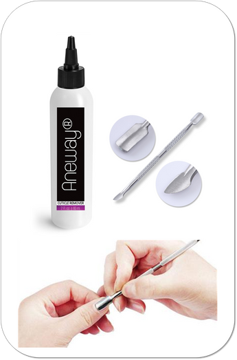 Pro Nail Cuticle Softener/Remover Gel + Pro Nail Cuticle Pusher - Dual-end - Dead-Skin Remover Combo