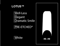 PRE-ETCHED® Pro Nail Tips™ | WELL-LESS LOTUS™ WHITE NAIL TIPS | 100 CT. ASSORTED NAIL TIP BOX