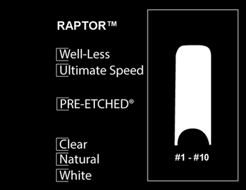 RAPTOR 2.0™ PRE-ETCHED® PRO NAIL TIP™ - 40 CT. REFILL WELL-LESS WHITE NAIL TIPS