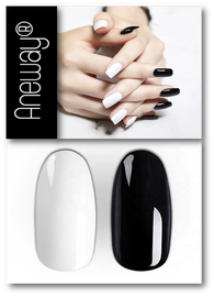 Aneway® Super Black Gel + Super White Gel | Nail Polish Duo | 1/2 Fl. Oz. | Simply The Best!