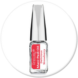 Mani + Pedi™ CUTICLE OIL - infused with *Delicious Strawberry (EO) - Travel Size Glass Bottle (Brush-On) - Never Sticky or Greasy!