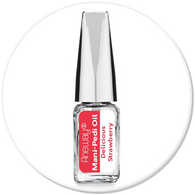 Mani + Pedi™ CUTICLE OIL - infused with *Delicious Strawberry (EO) - Travel Size Glass Bottle (Brush-On) - Never Sticky or Greasy!