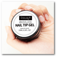 UV/LED SOLID GEL NAIL TIP ADHESIVE GLUE | SOAK-OFF | 15 ML. + FREE SPATULA & NAIL BRUSH