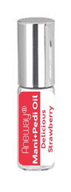 Mani + Pedi™ CUTICLE OIL - infused with *Delicious Strawberry (EO) - (Travel Size) Glass Bottle (Roll-On) - Never Sticky or Greasy!