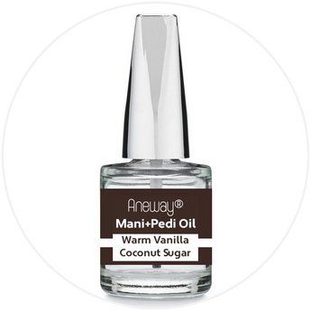 Mani + Pedi™ CUTICLE OIL  - infused with *Warm Vanilla Coconut Sugar (EO) - 1/3 FL. OZ. (Full-Size) Glass Bottle (Brush-On) - Never Sticky or Greasy!