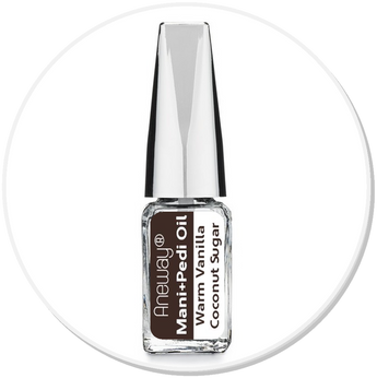 Mani + Pedi™ CUTICLE OIL  - infused with *Warm Vanilla Coconut Sugar (EO) - Travel Size Glass Bottle (Brush-On) - Never Sticky or Greasy!