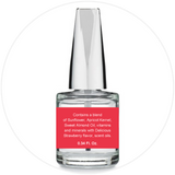 Mani + Pedi™ CUTICLE OIL - infused with *Delicious Strawberry (EO) - 1/3 FL. OZ.  (Full-Size) Glass Bottle (Brush-On) - Never Sticky or Greasy!