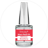 Mani + Pedi™ CUTICLE OIL - infused with *Delicious Strawberry (EO) - 1/3 FL. OZ.  (Full-Size) Glass Bottle (Brush-On) - Never Sticky or Greasy!