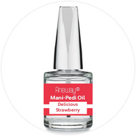Mani + Pedi™ CUTICLE OIL - infused with *Delicious Strawberry (EO) - 1/3 FL. OZ.  (Full-Size) Glass Bottle (Brush-On) - Never Sticky or Greasy!