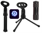 FLASH CURE™ MINI HAND HELD UV/LED GEL NAIL & HOBBY CURING LAMP + HANDS FREE™ ADJUSTABLE DESK TOP LAMP HOLDER