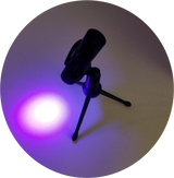 FLASH CURE™ MINI HAND HELD UV/LED GEL NAIL & HOBBY CURING LAMP + HANDS FREE™ ADJUSTABLE DESK TOP LAMP HOLDER