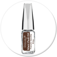 Mani + Pedi™ CUTICLE OIL - infused with *French Vanilla Kiss (EO) - Travel Size Glass Bottle (Brush-On) - Never Sticky or Greasy!