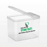 Keep The Stink Out! Nail Station Disposal System | Table Top Receptacle, Liner's, Disposable Brush Wipes