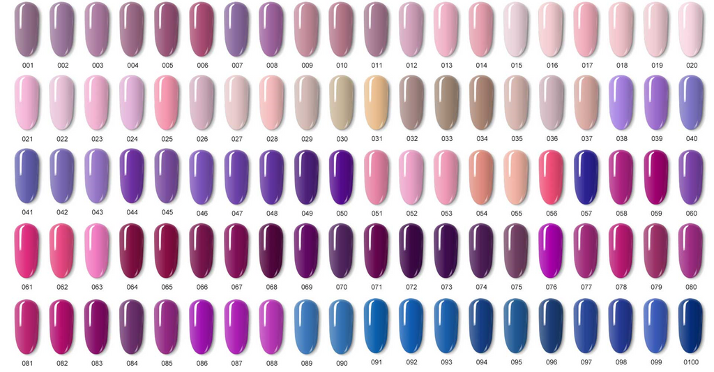Acrylac® WATER BORN™ ACRYLIC PAINT NAIL POLISH COLORS CHART I SH