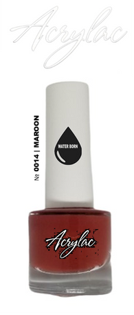 Water Based Nail Polish Shade #014 | MAROON | Acrylac® Water Born™ | Hybrid Acrylic + Gel Nail System | Starter Set