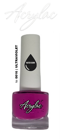 Water Based Nail Polish Shade #016 | ULTRAVIOLET | Acrylac® Water Born™ | Hybrid Acrylic + Gel Nail System | Starter Set