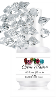 Aneway® Gem Jam™ | PROFESSIONAL NAIL GEL| #35 DIAMOND SHINE CLEAR | NO-BASE, NO-TOP, NO-WIPE PAINT-ON NAIL GEL IN A BOTTLE, DIAMOND SHINE!