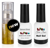 Aneway® Gem Jam™ Nail Gel | #35 DIAMOND SHINE CLEAR | PLUS SPRAY-ON NAIL GLITTER KIT | GALAXY GOLD