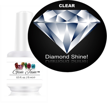Aneway® Gem Jam™ | ONE-STEP NO-WIPE PROFESSIONAL NAIL GEL | #35 DIAMOND SHINE CLEAR | NO-BASE, NO-TOP, NO-WIPE PAINT-ON NAIL GEL IN A BOTTLE, DIAMOND SHINE!