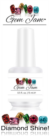 Aneway® Gem Jam™ | COLOR NAIL GEL | GEMSTONE JELLIES-2-MATCH WITH GLITTER | ROUND FACETED FLATBACK