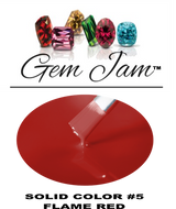 Aneway® Gem Jam™ | PROFESSIONAL COLOR NAIL GEL | 100% OPAQUE FLAME RED #5 | NO-BASE, NO-TOP, NO-WIPE "SOLID COLOR" PAINT-ON NAIL GEL IN A BOTTLE, DIAMOND SHINE!