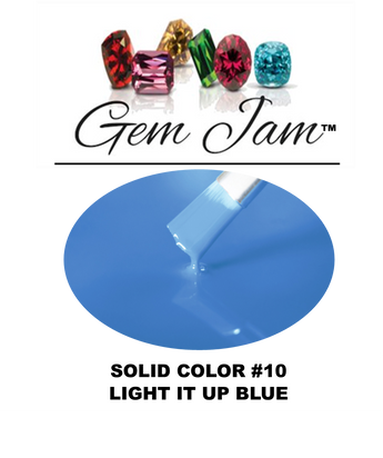 Aneway® Gem Jam™ | PROFESSIONAL COLOR NAIL GEL | 100% OPAQUE LIGHT IT UP BLUE #10 | NO-BASE, NO-TOP, NO-WIPE 
