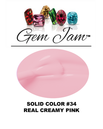 Aneway® Gem Jam™ | PROFESSIONAL COLOR NAIL GEL | 100% OPAQUE REAL CREAMY FRENCH PINK #34 | NO-BASE, NO-TOP, NO-WIPE 