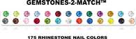 Aneway® Gem Jam™ Nail Gel | GEMSTONES-2-MATCH™ | 175 Nail Rhinestone Colors | Color Chart #101-#175 | CRYSTAL ROUND FACETED FLATBACK RHINESTONES