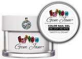 Aneway® Gem Jam™ No-Wipe Builder Nail Gel | ONE STEP, UV/LED GEL NAIL COLOR |  "SMOOTH & CREAMY" | #1 | HOLO Sequin + Glitter Nail Color Collection