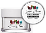 Aneway® Gem Jam™ No-Wipe Builder Nail Gel | ONE STEP, UV/LED GEL NAIL COLOR |  "SMOOTH & CREAMY" | #17 | HOLO Sequin + Glitter Nail Color Collection