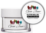 Aneway® Gem Jam™ No-Wipe Builder Nail Gel | ONE STEP, UV/LED GEL NAIL COLOR |  "SMOOTH & CREAMY" | #80 KISS THE SKY | Glitter Nail Color Collection