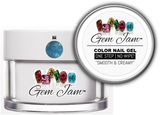 Aneway® Gem Jam™ No-Wipe Builder Nail Gel | ONE STEP, UV/LED GEL NAIL COLOR |  "SMOOTH & CREAMY" | #44 BRILLIANT BLUE | Diamond & Pearl™ Nail Color Collection | 1/2 oz.