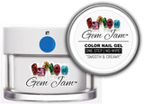 Aneway® Gem Jam™ No-Wipe Builder Nail Gel | ONE STEP, UV/LED GEL NAIL COLOR |  "SMOOTH & CREAMY" | #77 NEON BLUE | Neon Nail Color Collection