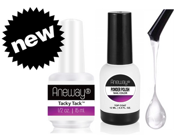 Aneway® Tacky Tack™ + Gel Nail Top Coat | Dynamic Duo | FOR APPLYING POWDER POLISH NAIL COLOR
