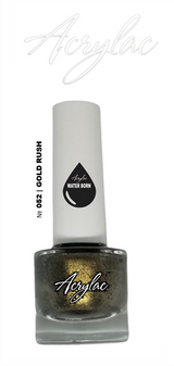 Water Based Nail Polish | Shade #052 | GOLD RUSH/BLACK GOLD | Acrylac® Water Born™ Nail Color System | Starter Set