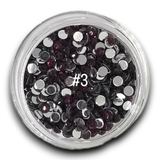 CRYSTAL ROUND FACETED FLATBACK RHINESTONES | GEMSTONES-2-MATCH™ | 175 Nail Rhinestone Colors | Color Chart #1-#12